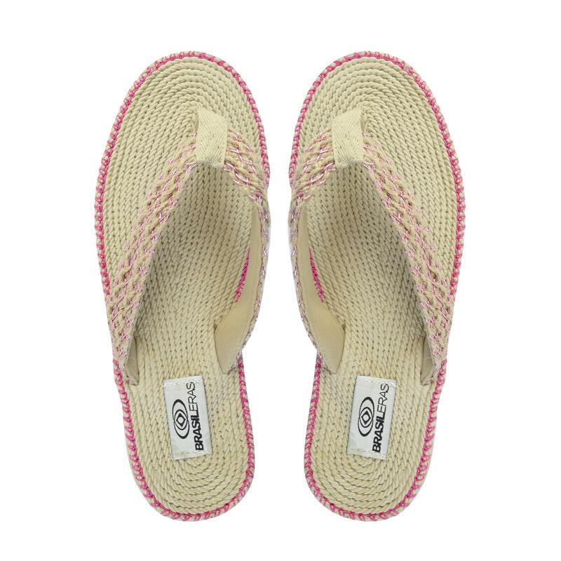 Chanclas Playa Mujer Brasileras Dedo Fucsia suela goma Antideslizante