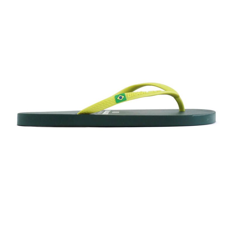 Damen Strand Flip Flops BRASILERAS grün und gelb Farbe mit Gummisohle