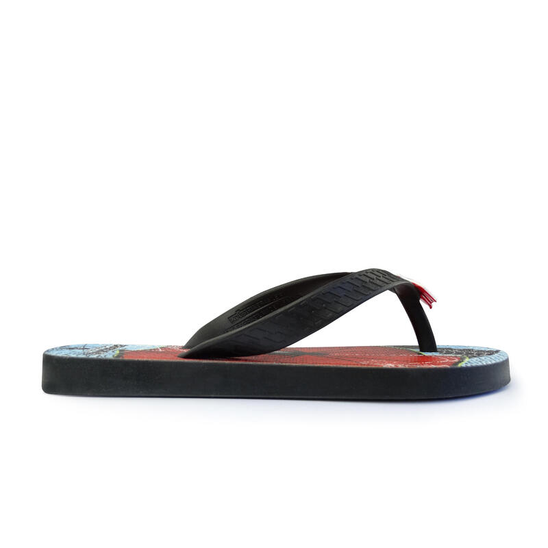 Kinder-Strand-Flip-Flops BRASILERAS in schwarz mit Gummisohle