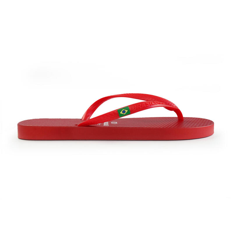 Brasileras teenslippers voor dames in rood met rubberen zolen