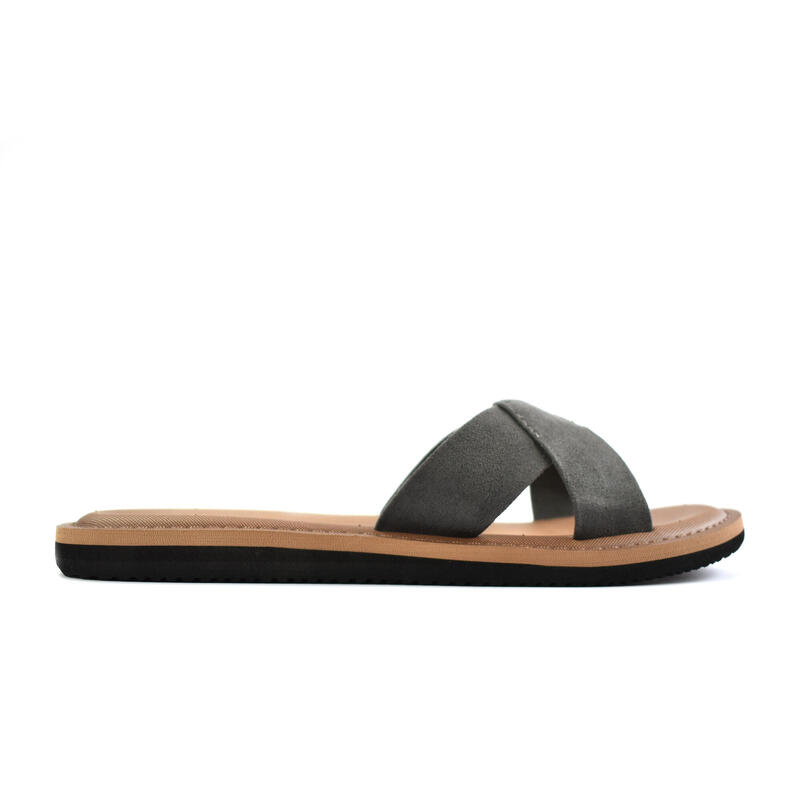 BRASILERAS Damen Flip Flops für den Strand in grau mit Gummisohle