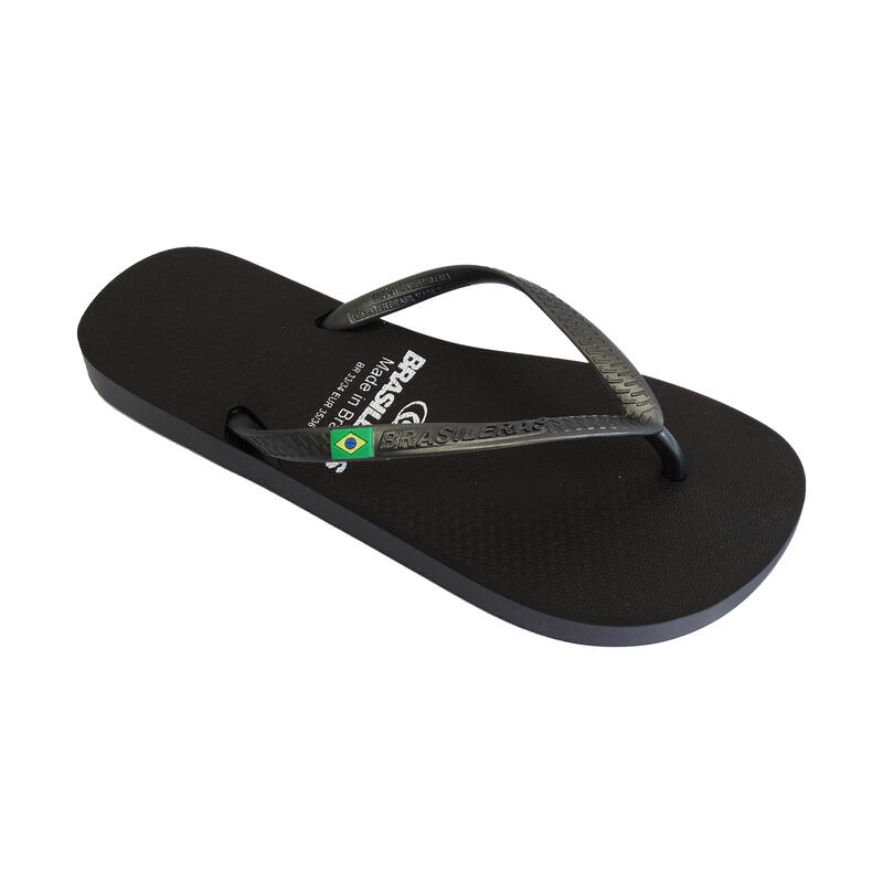 BRASILERAS Damen Flip Flops für den Strand in schwarz mit Gummisohle