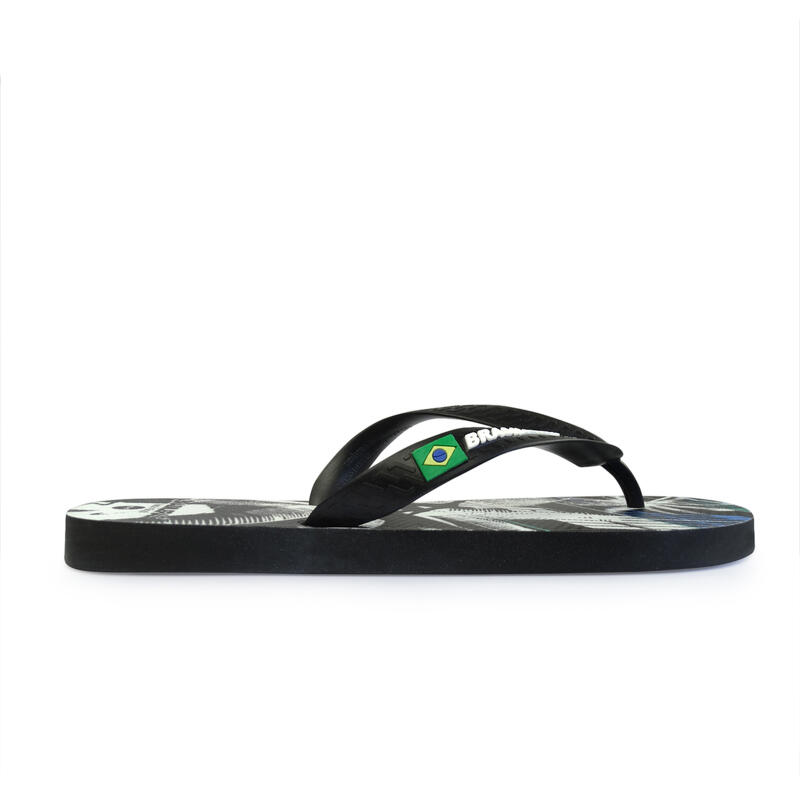 Herren-Strand-Flip-Flops BRASILERAS in schwarz mit Gummisohle