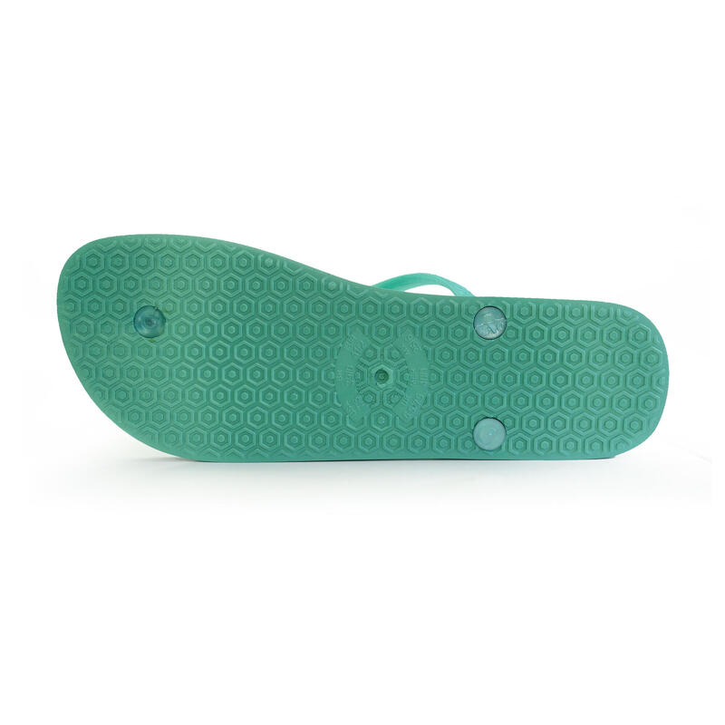 Tongs pour femmes Brasileras de couleur vert eau avec semelle en caoutchouc