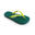 Kinder-Strand-Flip-Flops BRASILERAS in grün und gelb mit Gummisohle