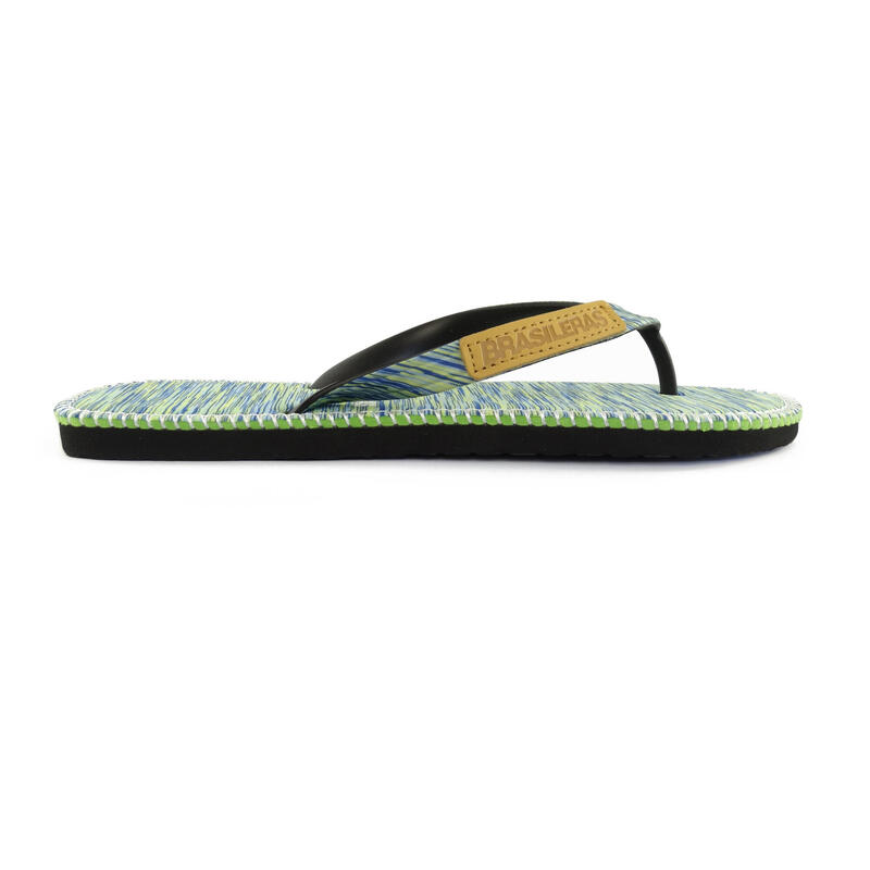 Unisex strandslippers in groen met rubberen zolen