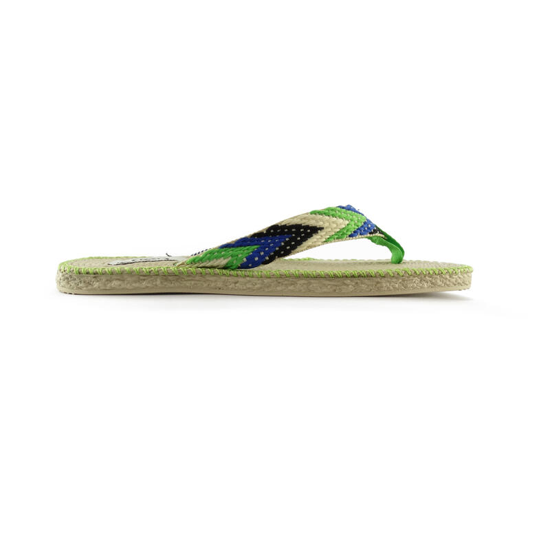 BRASILERAS Damen Flip Flops für den Strand in grün mit Gummisohle