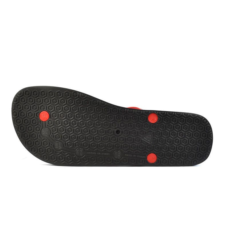 Herren Strand Flip-Flops BRASILERAS in schwarz und rot mit Gummisohle