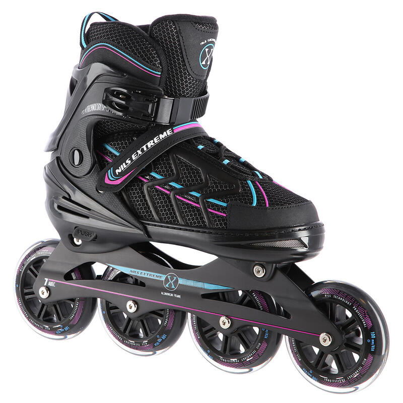 Roller patinaje en línea mujer Patines Nils Extreme Na1128, negro