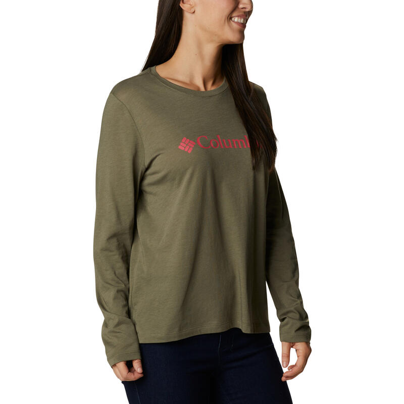 Bluza femei Columbia Lodge Relaxed Ls, Verde