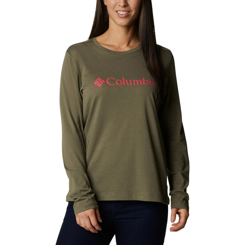 Blusa Columbia Lodge Relaxed Ls, Verde, Mujer