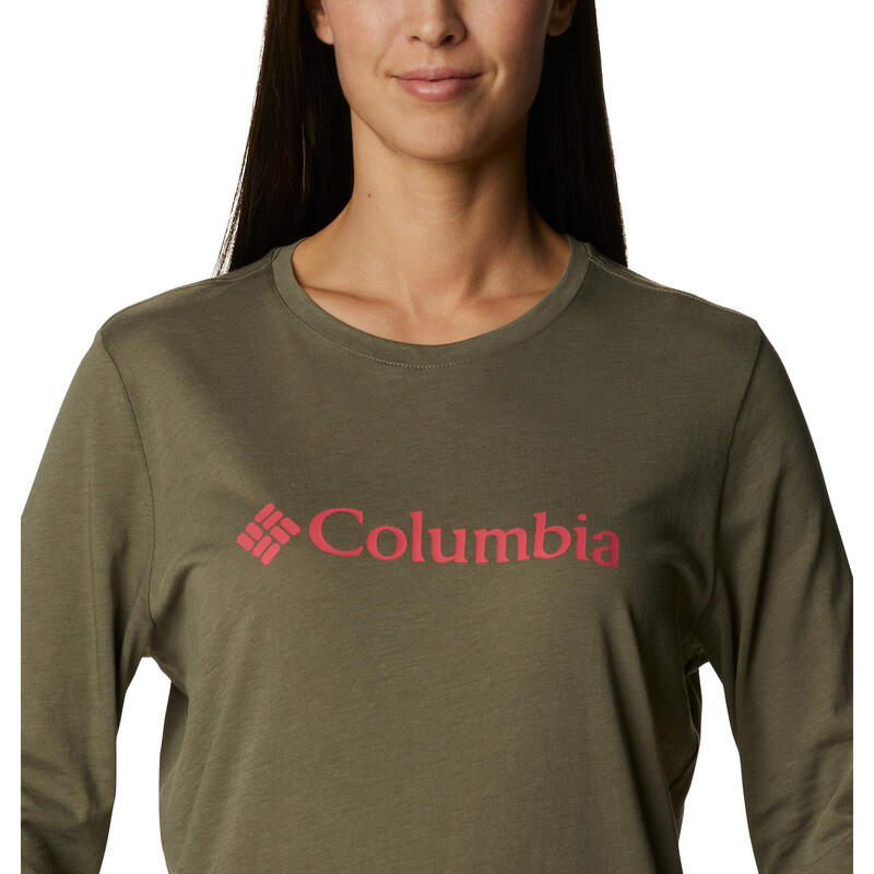 Blusa Columbia Lodge Relaxed Ls, Verde, Mujer