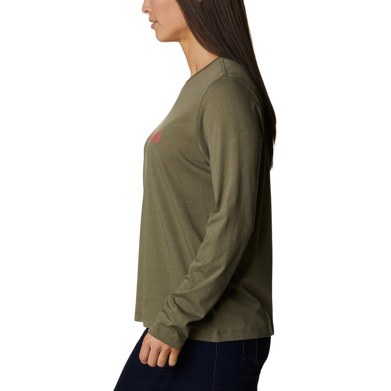 Blusa Columbia Lodge Relaxed Ls, Verde, Mujer