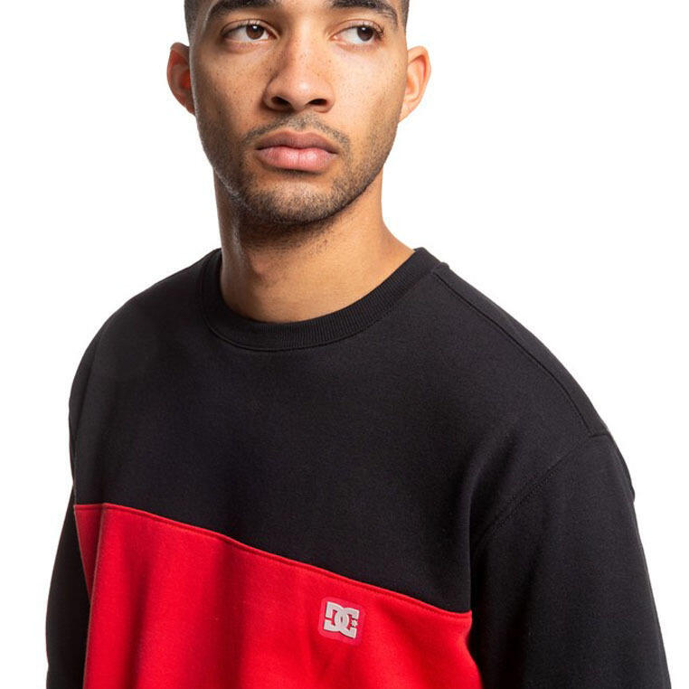 Blusa Dc Shoes Rebel Crew Block 3 Red/black, Rojo, Hombres