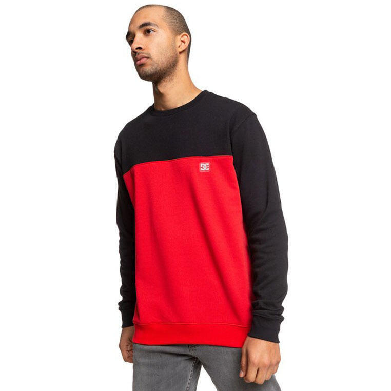 Blusa Dc Shoes Rebel Crew Block 3 Red/black, Rojo, Hombres