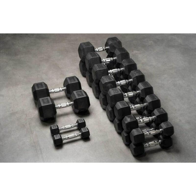 Rubber Hexagon Dumbbell - per stuk 50 kg