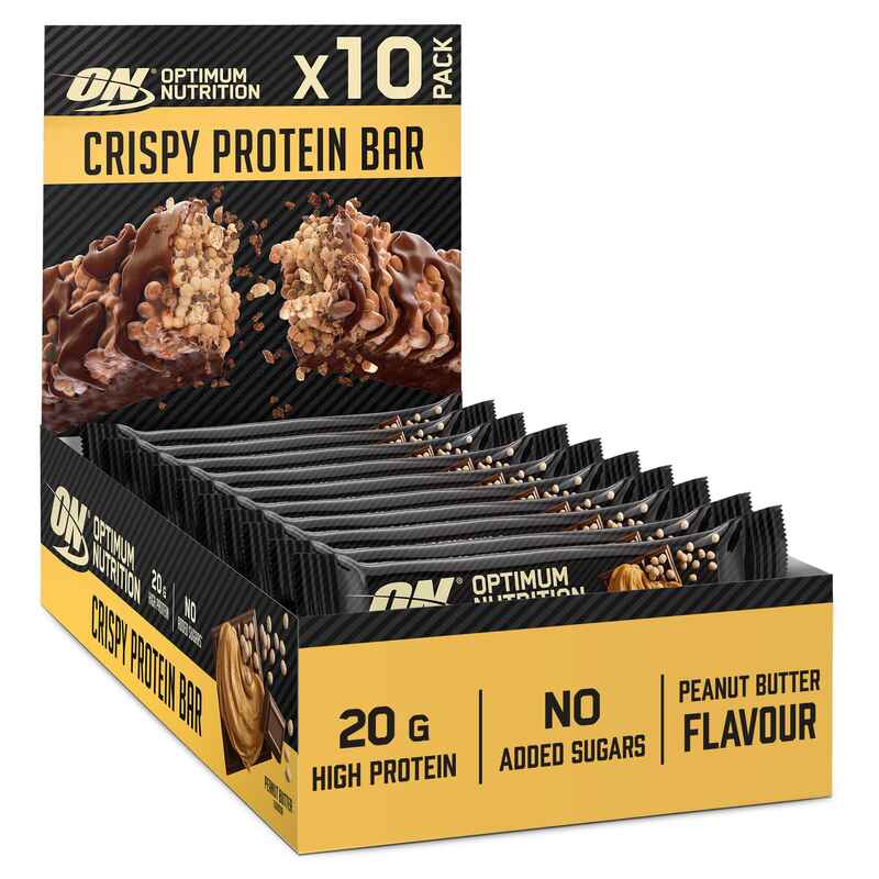 Protein Crisp Bar - Box (10X65g) Erdnussbutter 10 Riegel (650 Gramm)