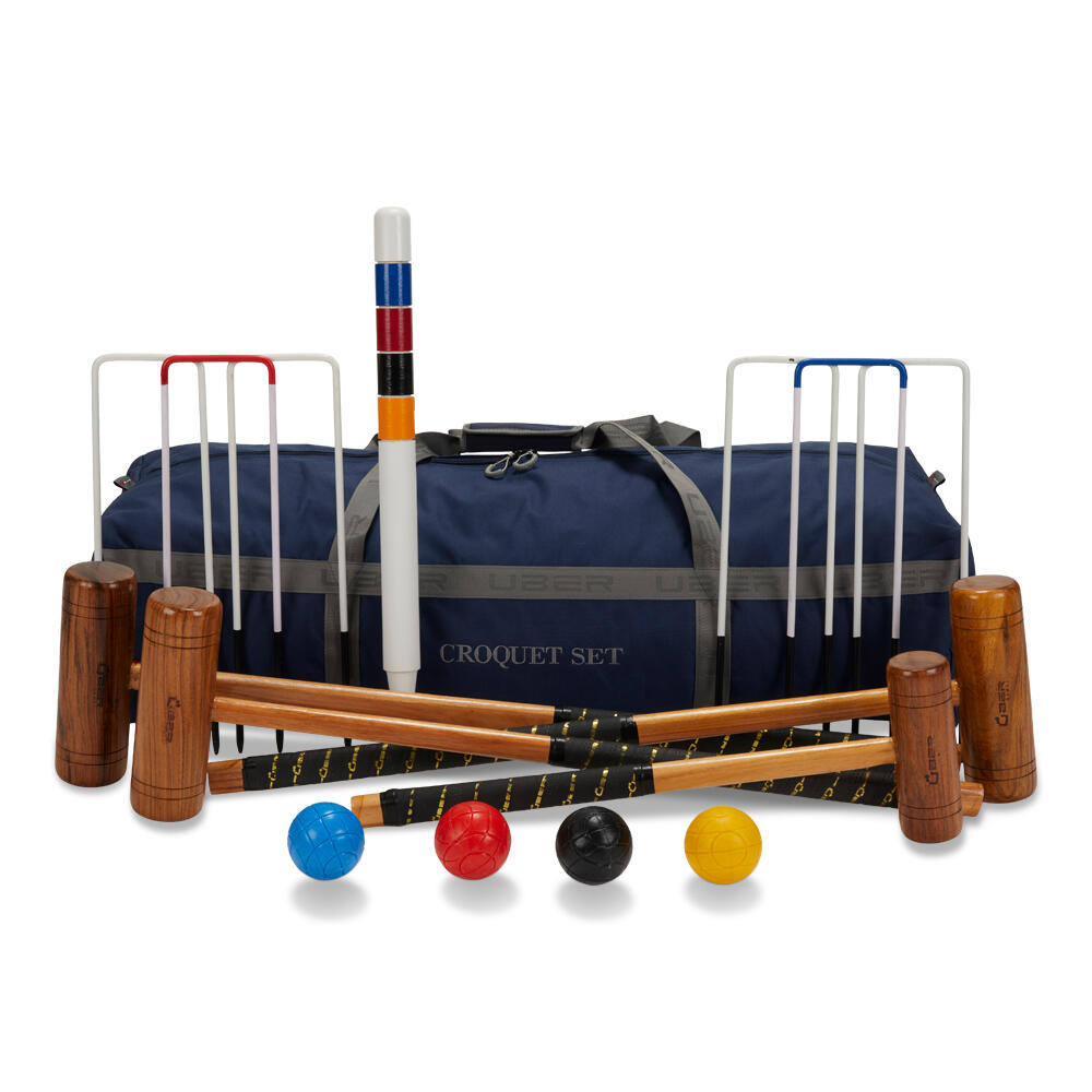 UBER GAMES Family Croquet Set 4 Player, with Nylon Bag