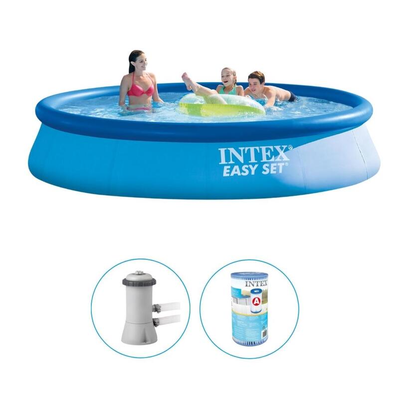 Intex - Easy Set - Piscine - 396x84 cm - Ronde - Piscine gonflable