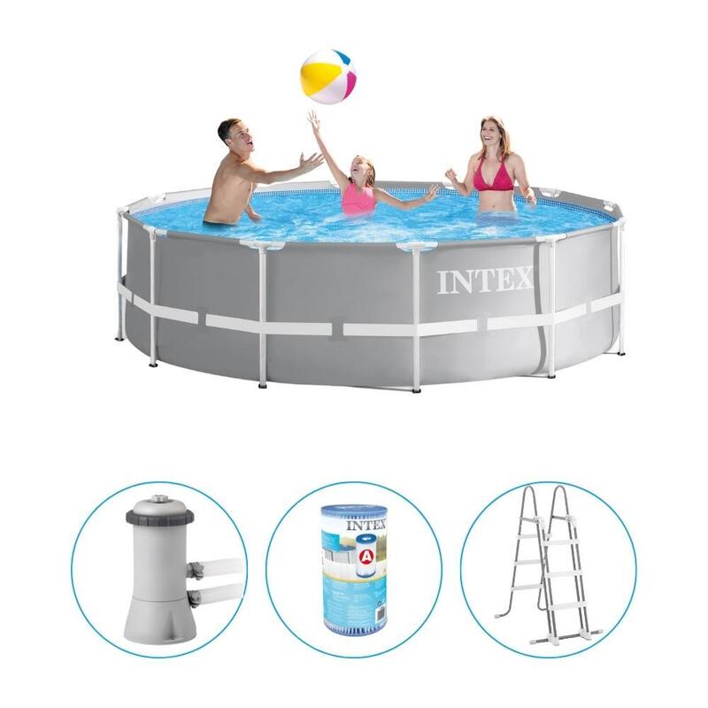 Pool - Intex - Prism Frame - Pool mit Filterpumpe und Badeleiter - 366x99 cm