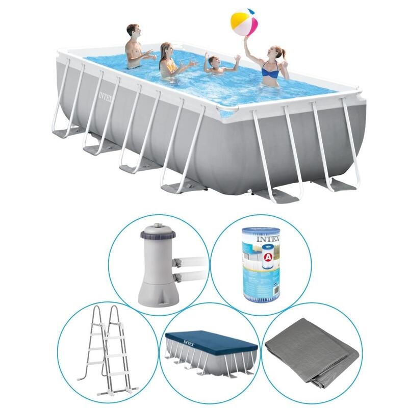 Intex - Prism Frame - Piscine avec accessoires - 488x244x107 cm