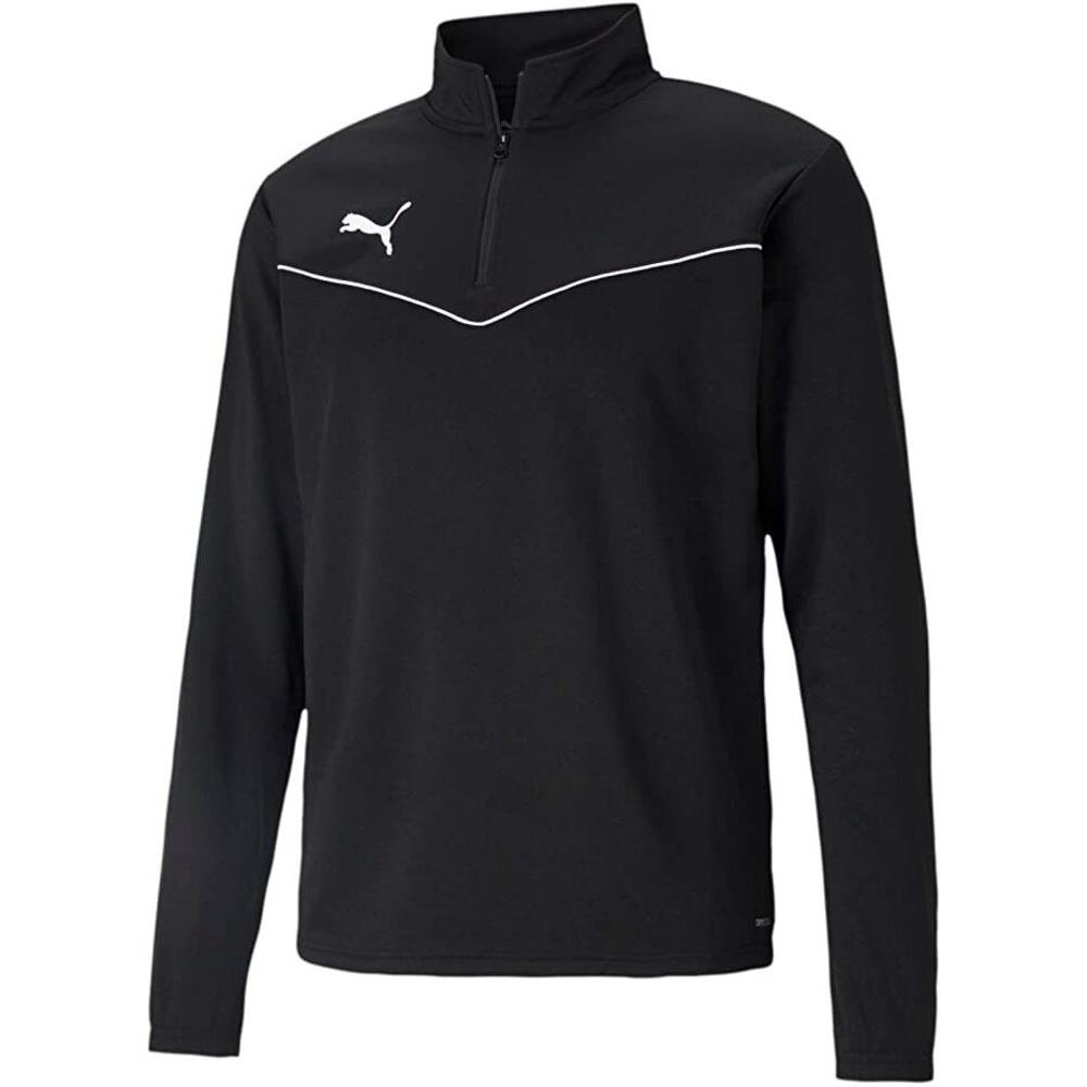 Mens TeamRISE Quarter Zip Track Top (Black/White) 1/3