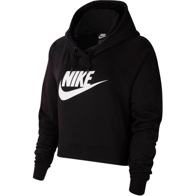 Capucha Nike Sportswear Essential Cropped, Negro, Mujer