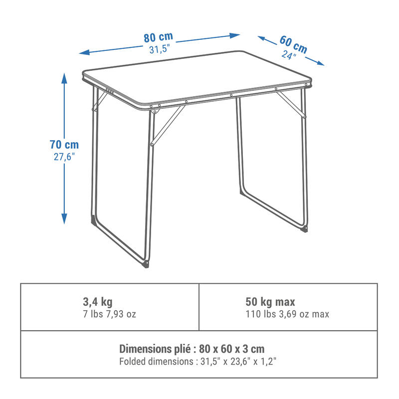 Segunda vida - Mesa plegable de camping 2-4 personas Quechua - EXCELENTE