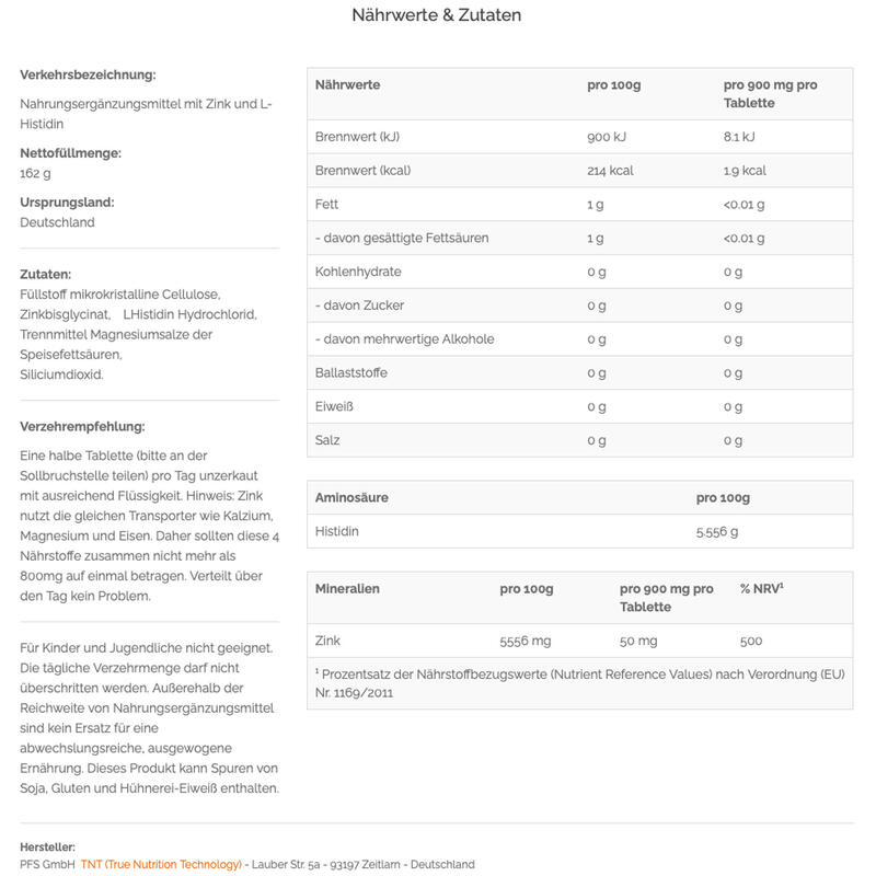 Zink 25-BG Zinkbisglycinat, höchste Bioverfügbarkeit, Brechtabletten