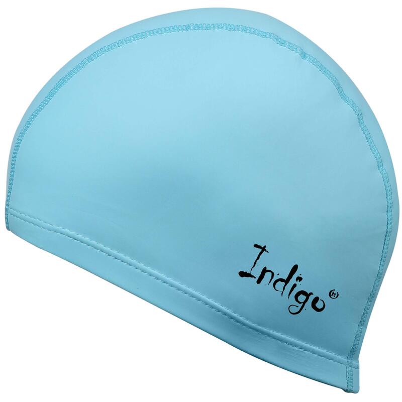 Gorro de Natación Tejido Engomado con PU INDIGO Azul Claro