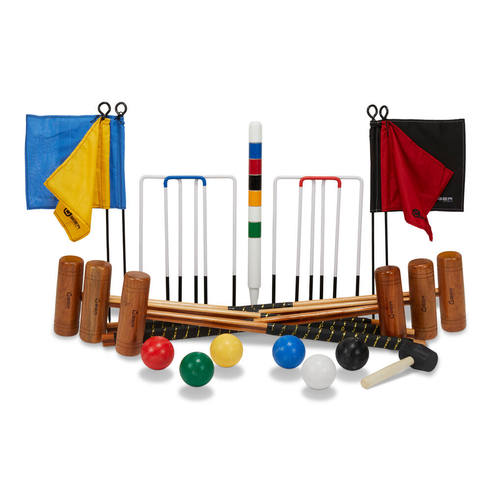 Garden Croquet Set 6 Player, with Wooden Trolley 2/5