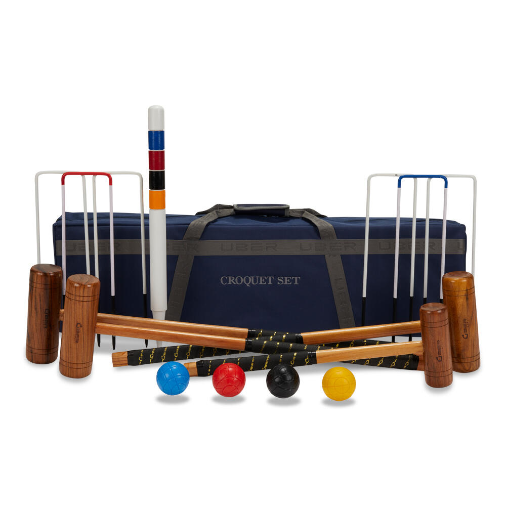 UBER GAMES Family Croquet Set 4 Player, with Tool Kit Bag