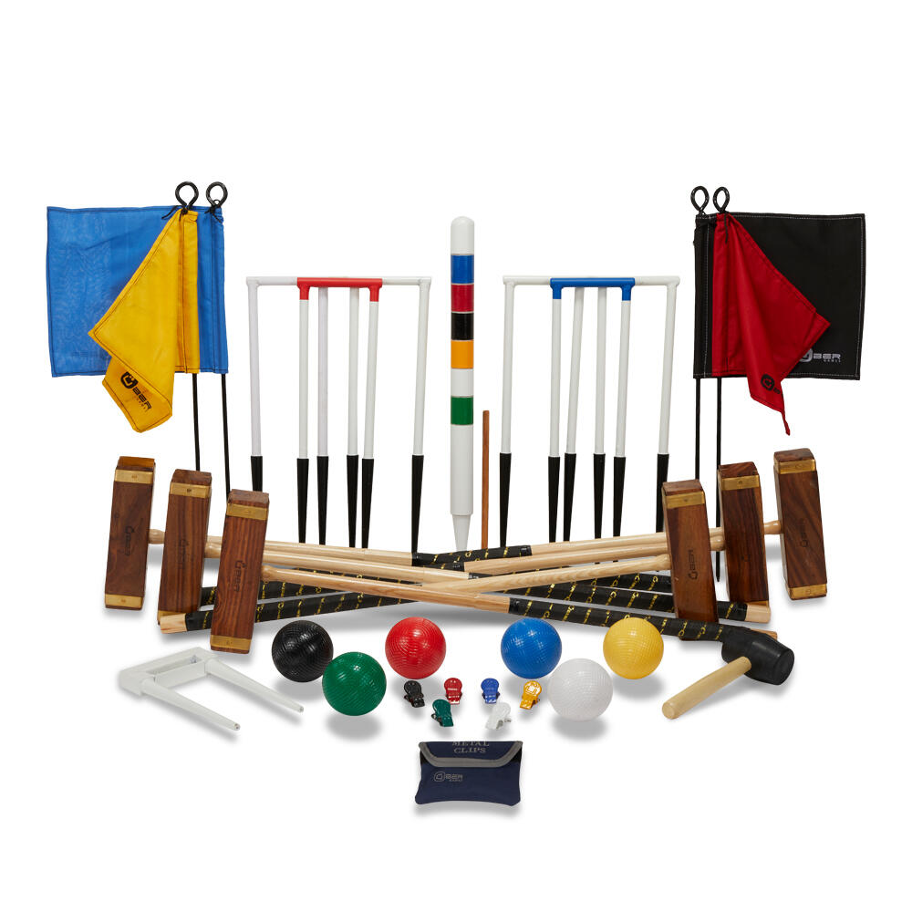 Championship Croquet Set 6 Player, with Wooden Trolley 2/5