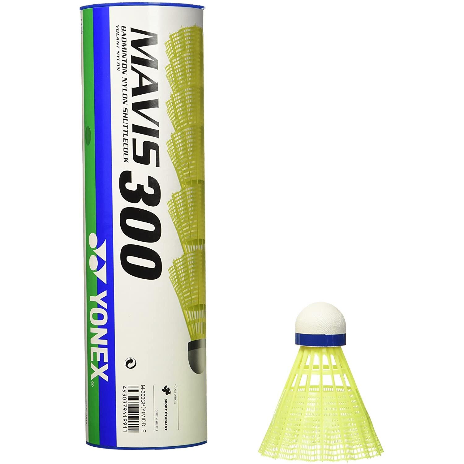 Mavis 300 Shuttlecock (Pack of 6) (Yellow/Blue) 2/3