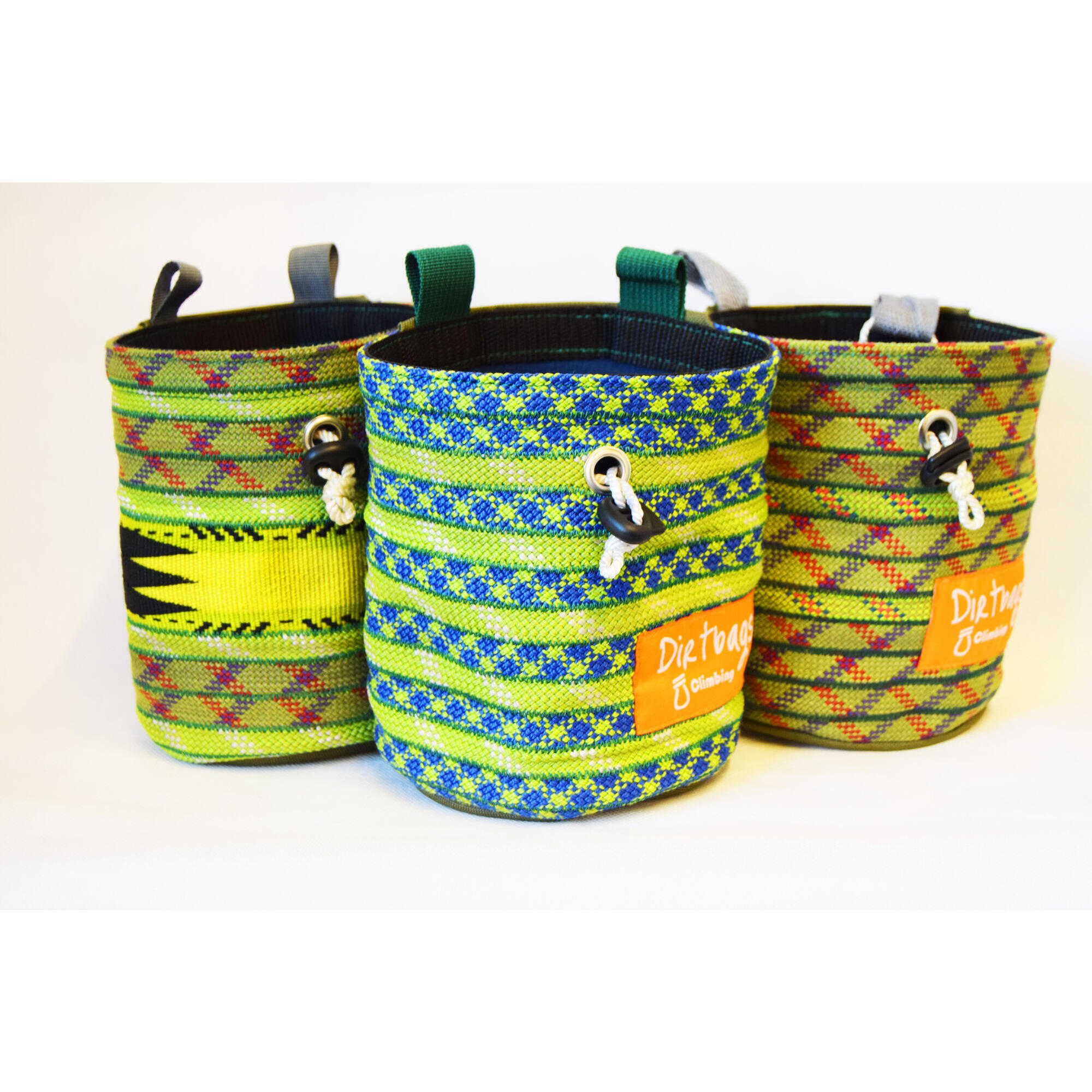 DIRTBAGS CLIMBING Recycled climbing rope chalk bag, made in the UK / Green