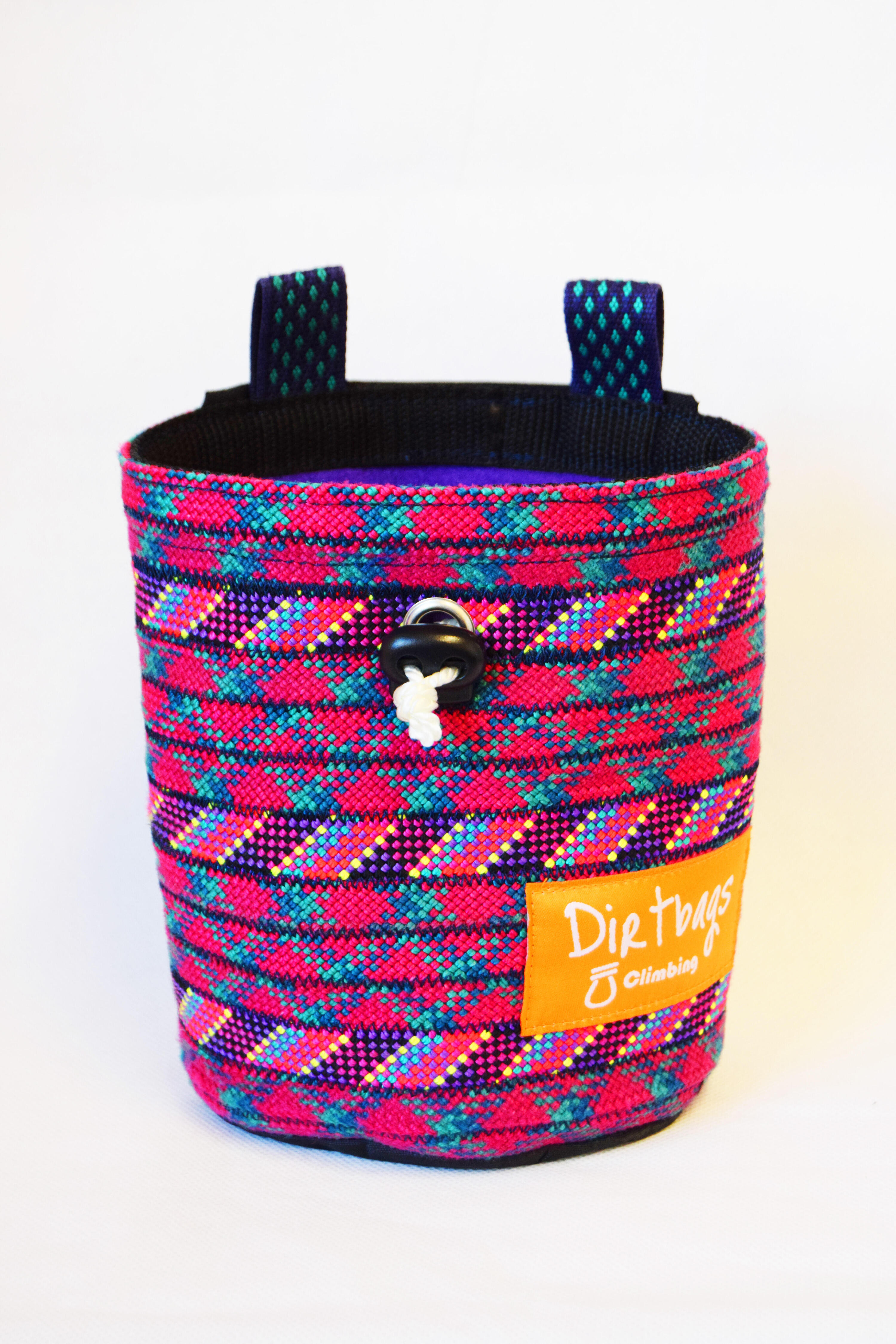 Recycled climbing rope chalk bag, made in the UK / Purple 2/4