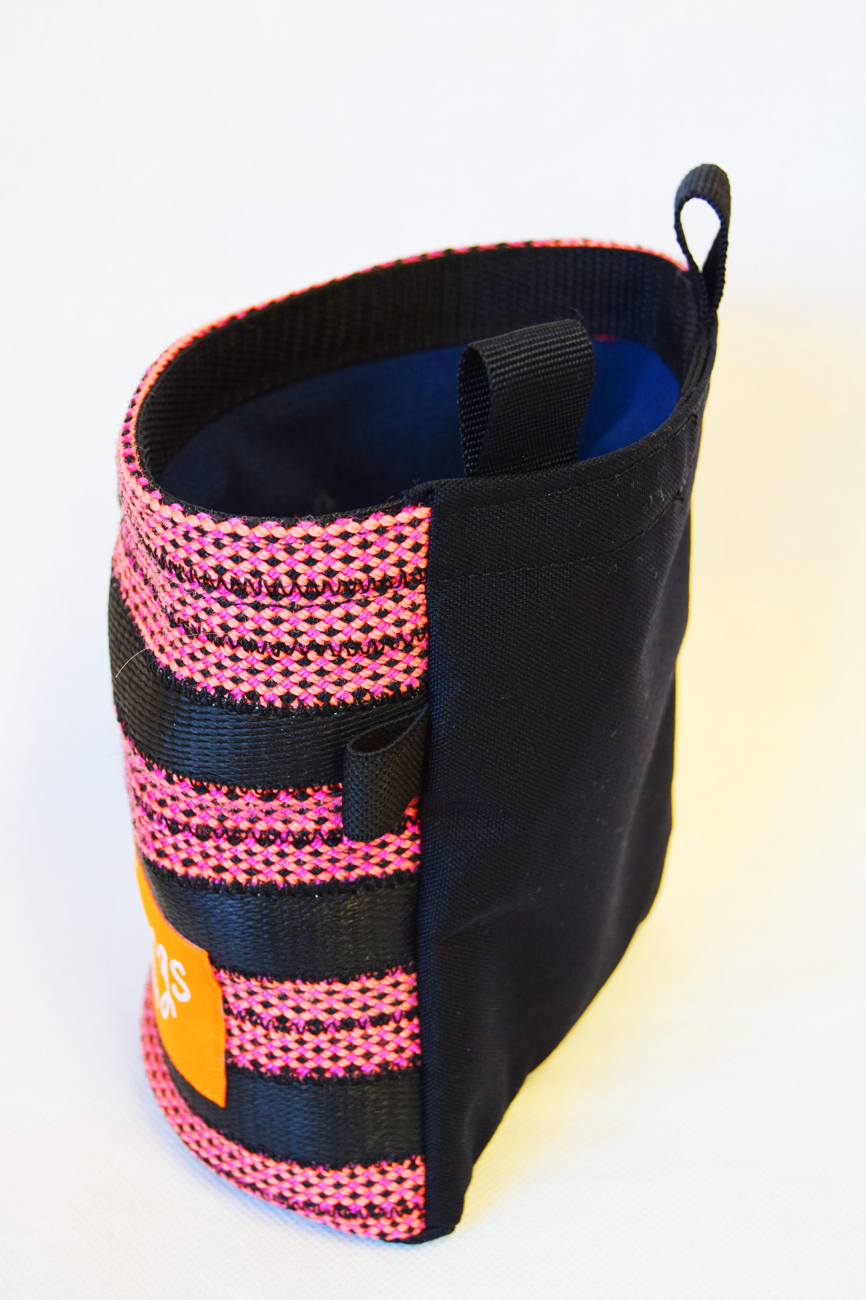 Recycled climbing rope chalk bag, made in the UK / Red 3/4