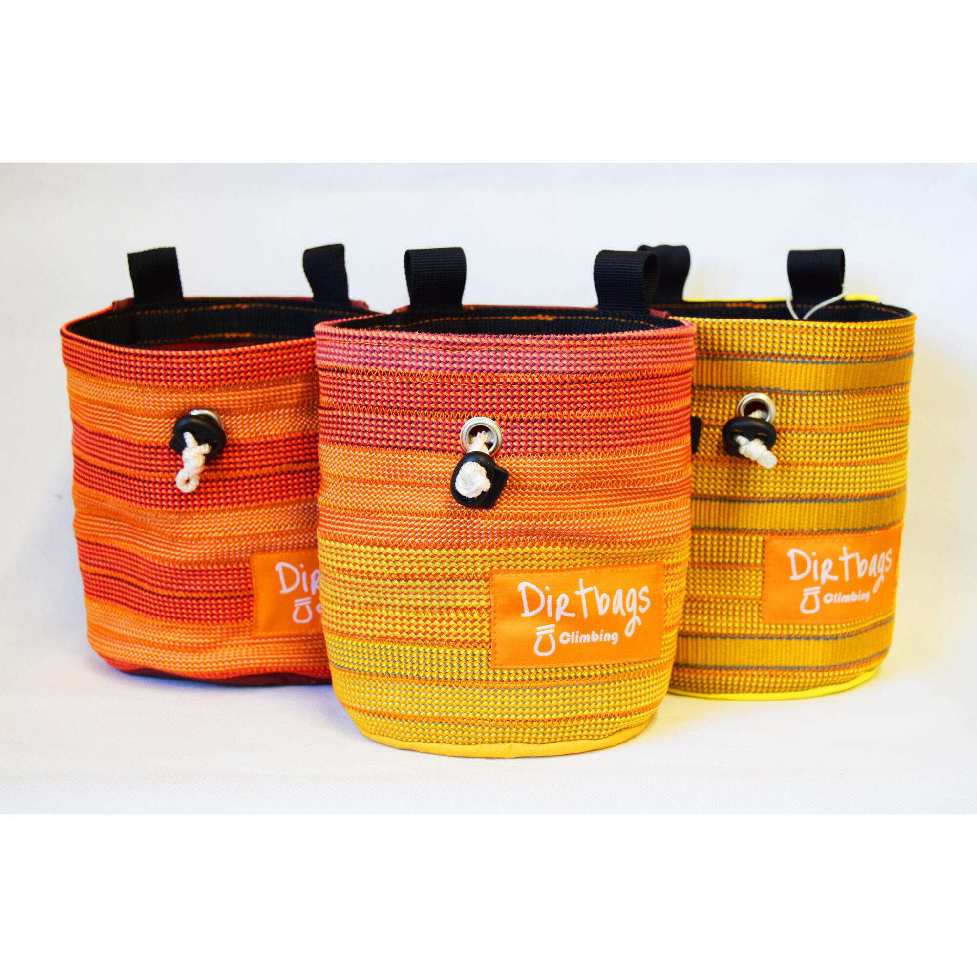 Recycled climbing rope chalk bag, made in the UK / Orange 1/4