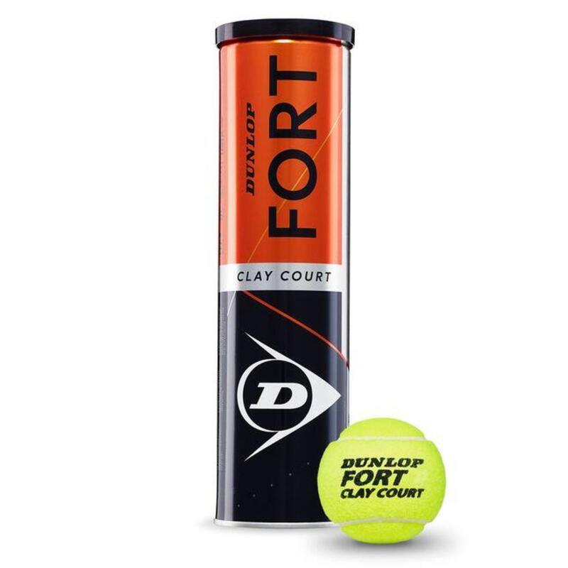 Balles de tennis Dunlop fort clay court 4tin (x4)