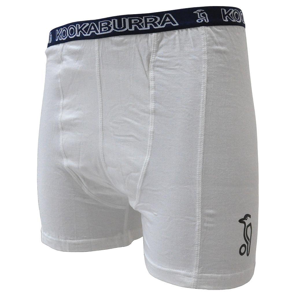 KOOKABURRA Boys Integral Pouch Jock Shorts (White/Blue)