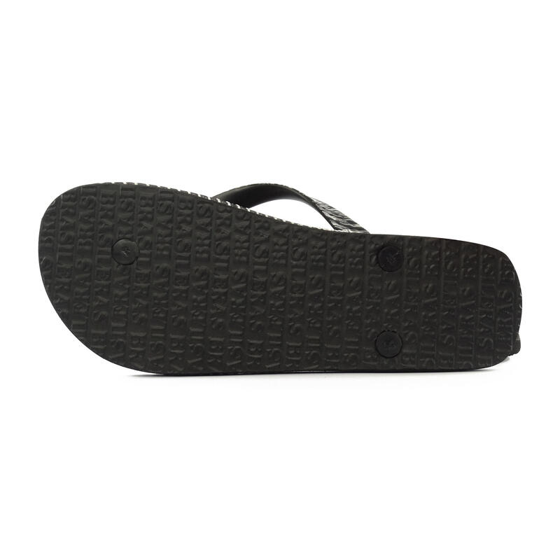 Zwarte unisex Brasileras teenslippers met rubberen zool