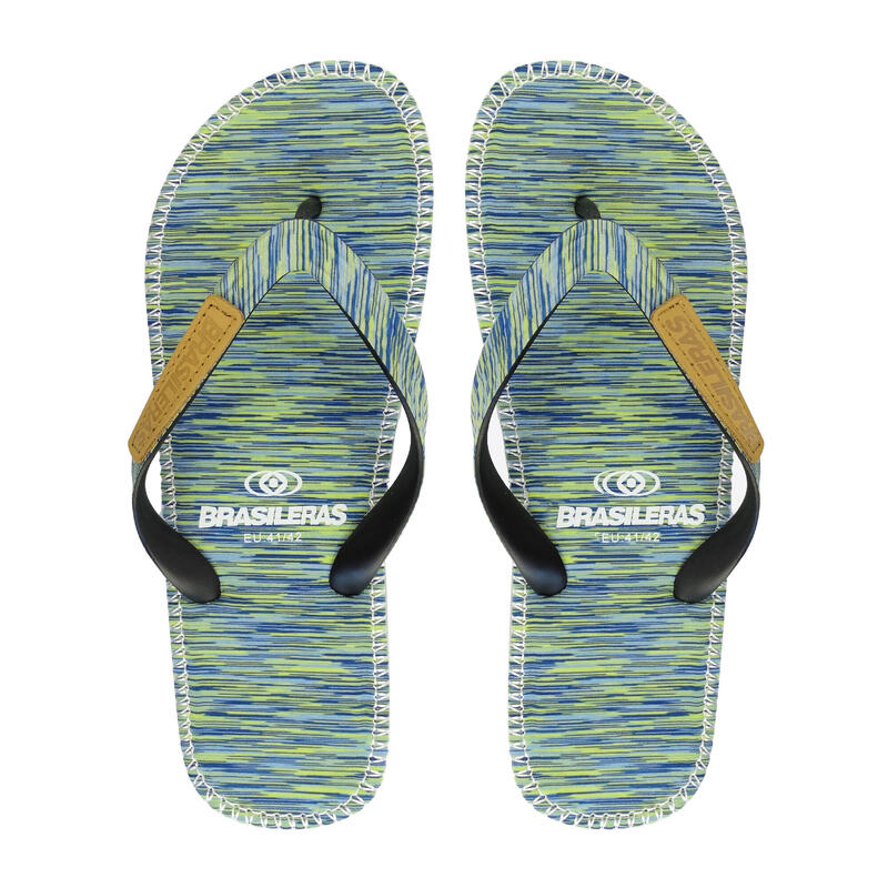 Infradito da spiaggia unisex di colore verde con suola in gomma