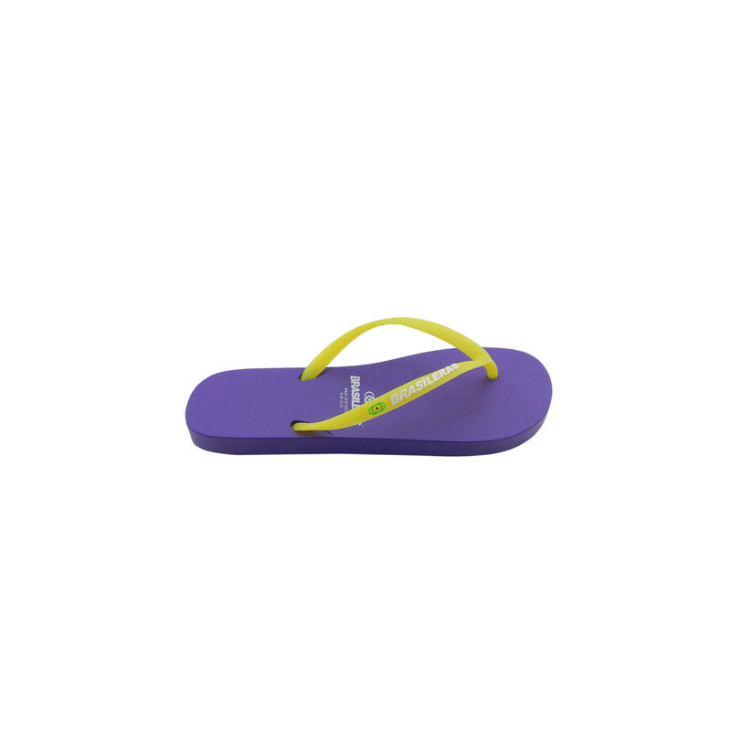 Damen Strand Flip Flops BRASILERAS in flieder und gelb mit Gummisohle