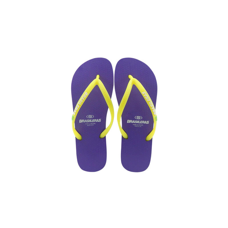 Tongs pour femmes Brasileras de couleur violet y jaune semelle en caoutchouc