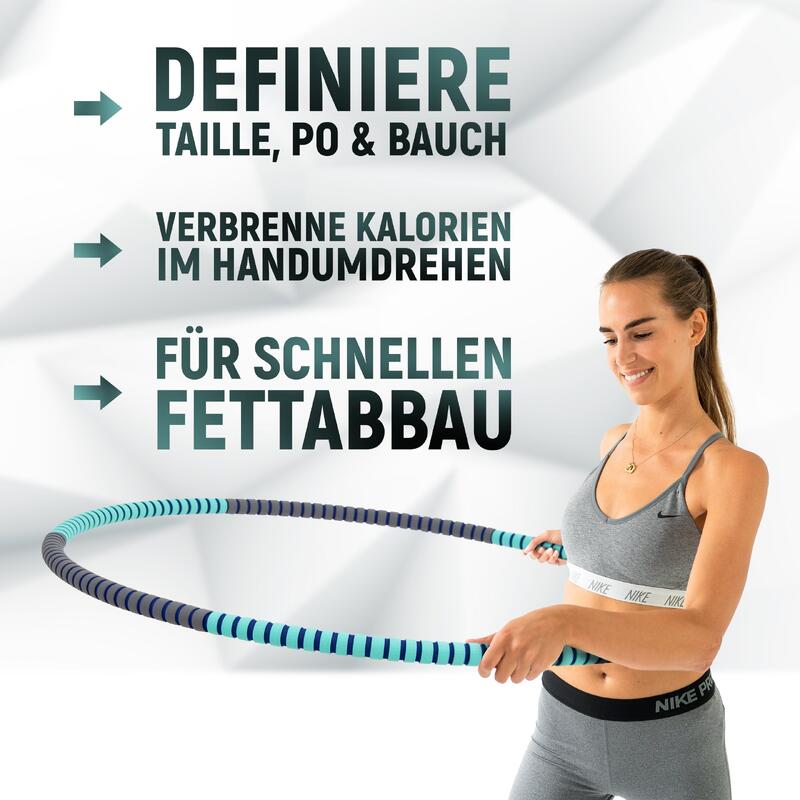 Hula Fitnessreifen, schaumummanteltes Metall, steckbar - violett