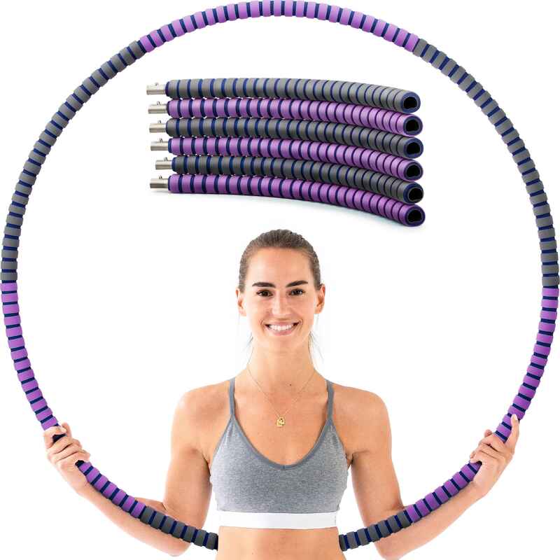 Hula Fitnessreifen, schaumummanteltes Metall, steckbar - violett
