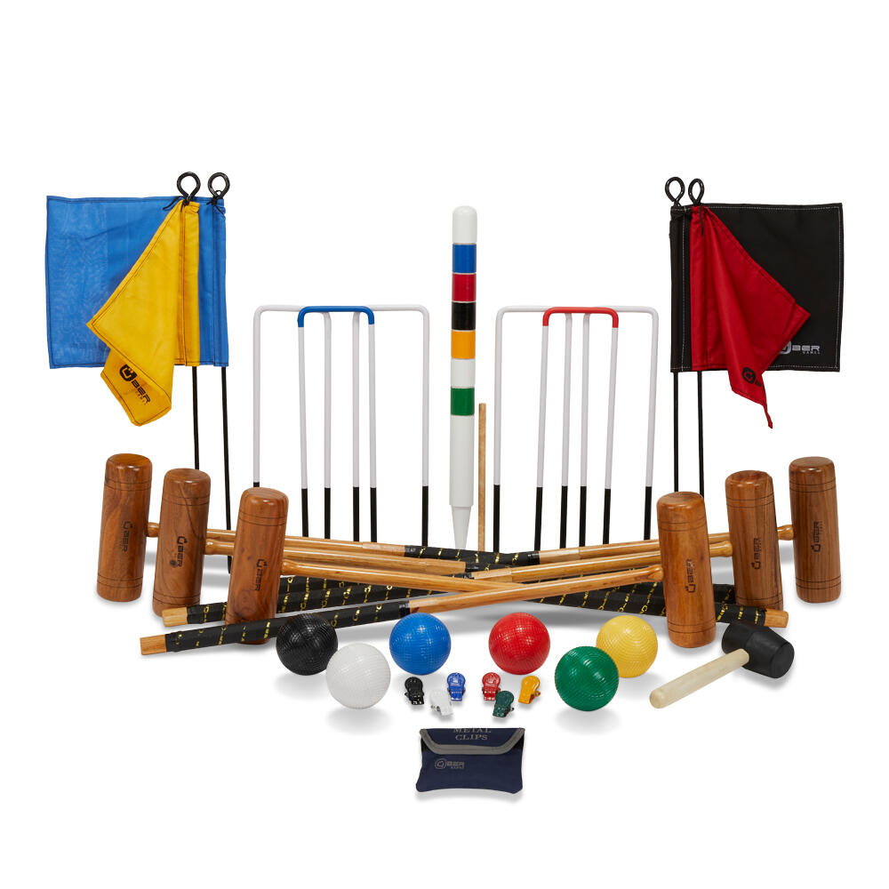 Pro Croquet Set 6 Player, with Wooden Trolley 2/5