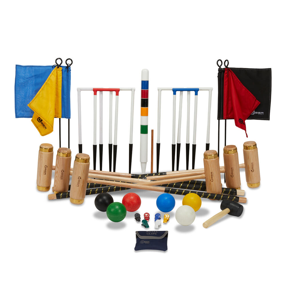 Executive Croquet Set 6 Player, with Wooden Trolley 2/5