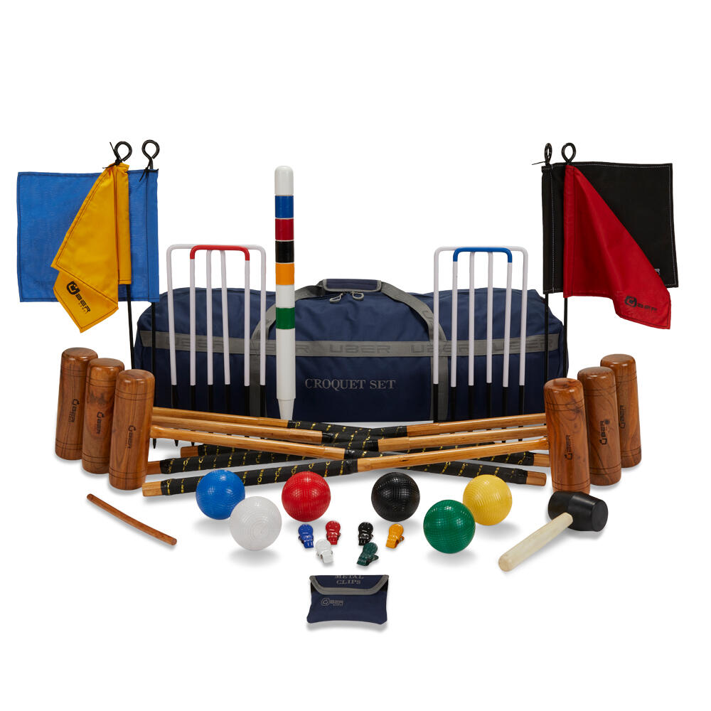 UBER GAMES Pro Croquet Set 6 Player, with Nylon Bag