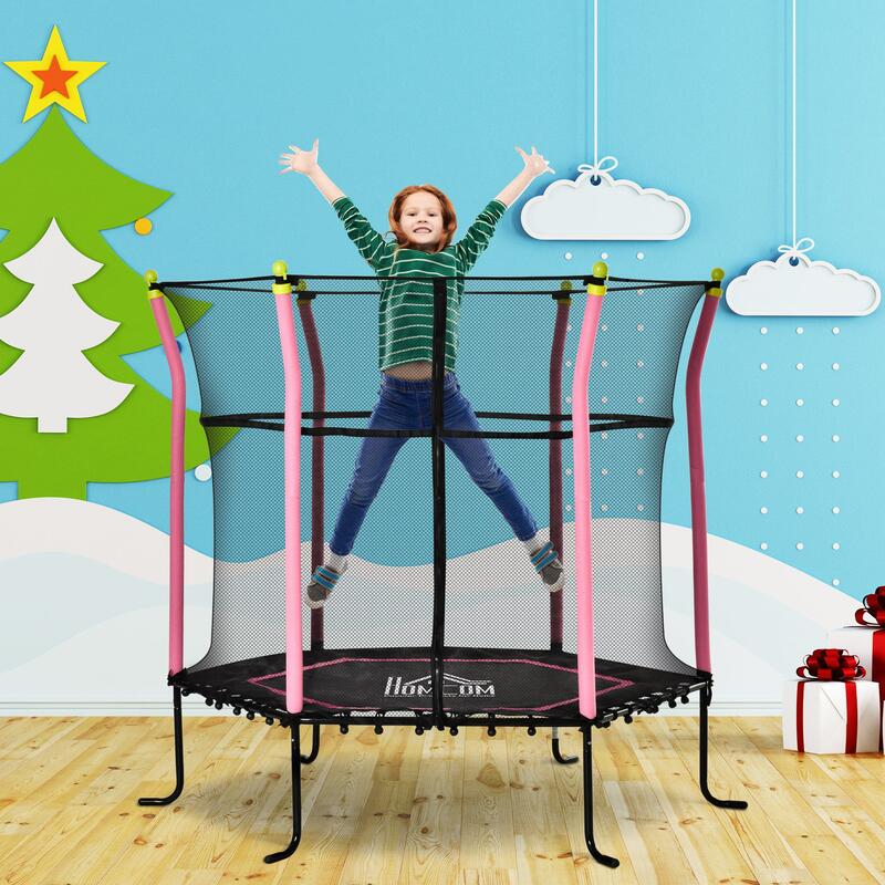 HOMCOM Tappeto Elastico per Bambini 3-10 Anni Trampolino con Rete Φ161cm